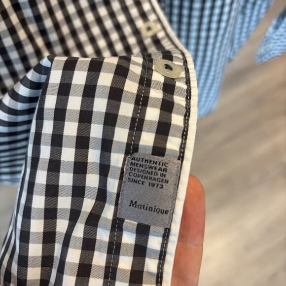 Matinique Mathos Gingham Check Shirt Black & White (Men’s M) - Picture 4 of 6